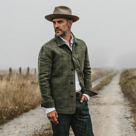 our fit model wearing The Ojai Jacket in Windowpane Wool, Outerwear by Taylor Stitch