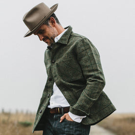 our fit model wearing The Ojai Jacket in Windowpane Wool, Outerwear by Taylor Stitch