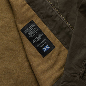 material shot of interior detail, Outerwear by Taylor Stitch