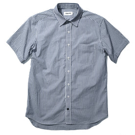 The Short Sleeve California in Navy Stripe Poplin - featured image