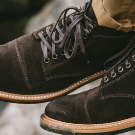 The Moto Boot in Weatherproof Chocolate Suede: Alternate Image 6, Footwear by Taylor Stitch