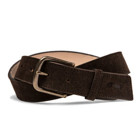 The Stitched Belt in Weatherproof Chocolate Suede: Featured Image, Accessories by Taylor Stitch