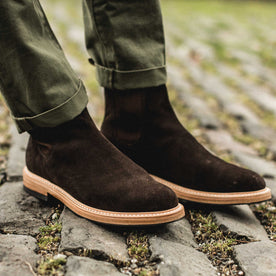 The Ranch Boot in Weatherproof Chocolate Suede: Alternate Image 5, Footwear by Taylor Stitch