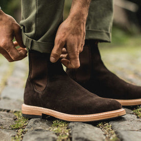 The Ranch Boot in Weatherproof Chocolate Suede: Alternate Image 6, Footwear by Taylor Stitch