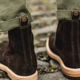 The Ranch Boot in Weatherproof Chocolate Suede: Alternate Image 4, Footwear by Taylor Stitch