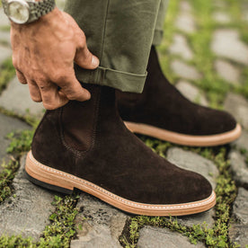 The Ranch Boot in Weatherproof Chocolate Suede: Alternate Image 2, Footwear by Taylor Stitch