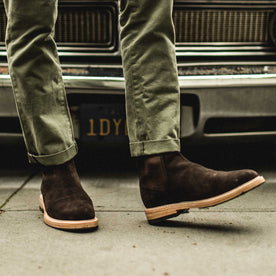 The Ranch Boot in Weatherproof Chocolate Suede: Alternate Image 3, Footwear by Taylor Stitch