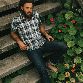 The Short Sleeve California in Blue Madras - featured image