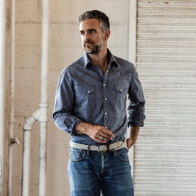 The Western Shirt in Indigo Stripe - featured image