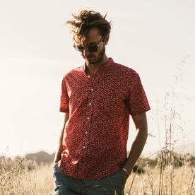 Jeff in a field enjoying the weather, Wovens by Taylor Stitch