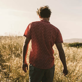 Our friend Jeff hanging out at a field, Wovens by Taylor Stitch