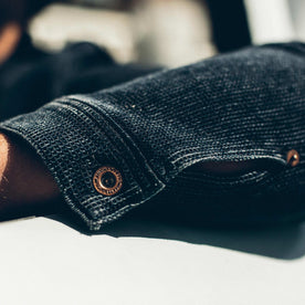 Detail shot of the fit models cuff, Outerwear by Taylor Stitch