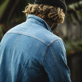 Our fit model wearing The Long Haul Jacket in '68 24 Month Wash., Outerwear by Taylor Stitch