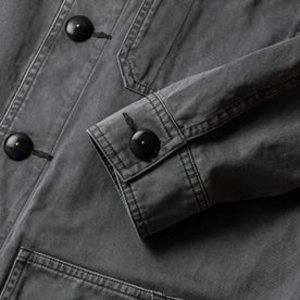 material shot of the cuffs on The Ojai Jacket in Washed Charcoal, Outerwear by Taylor Stitch