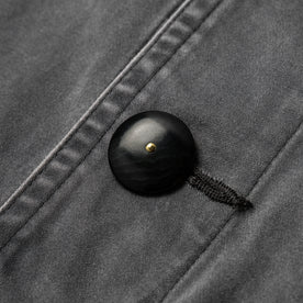 material shot of the buttons on The Ojai Jacket in Washed Charcoalx, Outerwear by Taylor Stitch