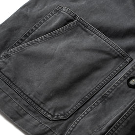 material shot of the pockets on The Ojai Jacket in Washed Charcoal, Outerwear by Taylor Stitch