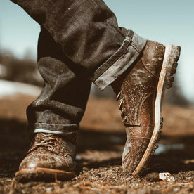 The Cap Toe Moto Boot in Brown Steerhide: Alternate Image 1, Footwear by Taylor Stitch