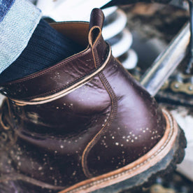 The Cap Toe Moto Boot in Brown Steerhide: Alternate Image 3, Footwear by Taylor Stitch