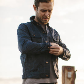 The Long Haul Jacket in Navy Waxed Canvas - featured image