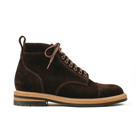 The Moto Boot in Weatherproof Chocolate Suede: Featured Image, Footwear by Taylor Stitch