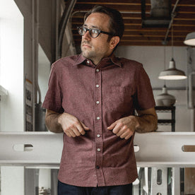 The Short Sleeve California in Burgundy Hemp - featured image