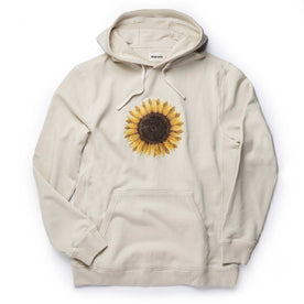 flatlay of The Fillmore Hoodie in Sunflower Embroidery, Knits by Taylor Stitch