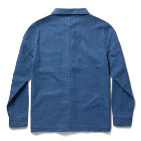 flatlay of The Ojai Jacket in Washed Indigo Sashiko, shown from the back, Outerwear by Taylor Stitch