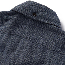 material shot of the back collar on The Jack in Navy Herringbone, Wovens by Taylor Stitch