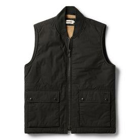 flatlay of The Ignition Vest in Coal Dry Wax, Outerwear by Taylor Stitch