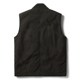 flatlay of the back of The Ignition Vest in Coal Dry Wax, Outerwear by Taylor Stitch