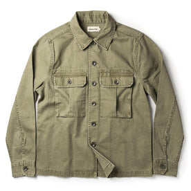 flatlay of The HBT Jacket in Washed Olive, Outerwear by Taylor Stitch