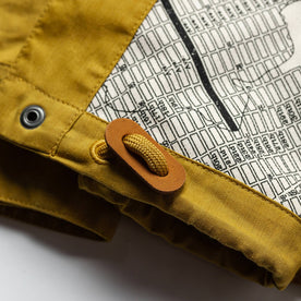 material shot of interior and leather detailing, Outerwear by Taylor Stitch