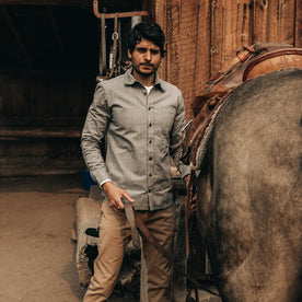 The Mechanic Shirt in Slate Herringbone - featured image