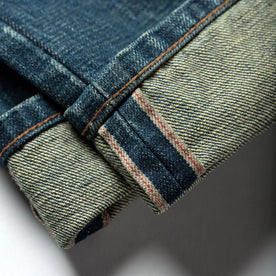 material shot of selvage detailing on cuff, Bottoms by Taylor Stitch