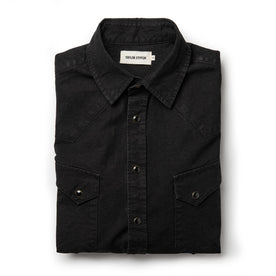 The Western Shirt in Washed Black Selvage Chambray - featured image